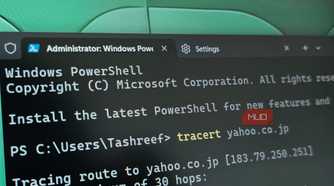 tracert command running on Windows 11 Terminal (1)