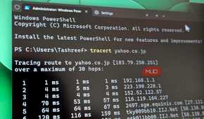 tracert command running on Windows 11 Terminal (4)