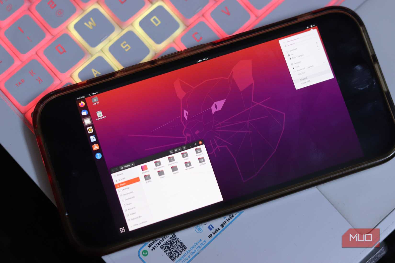Ubuntu on Android phone.