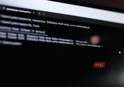 Ultimate performance power plan showing in Windows Terminal.