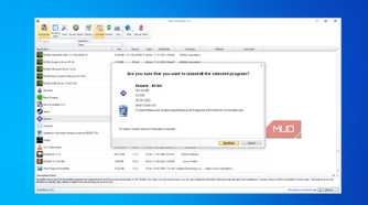 Uninstall confirmation screen in Revo Uninstaller