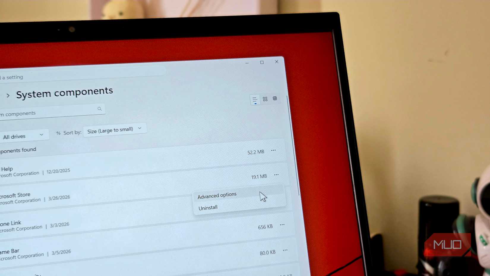 Uninstall option for the Microsoft Store app on Windows 11 Settings