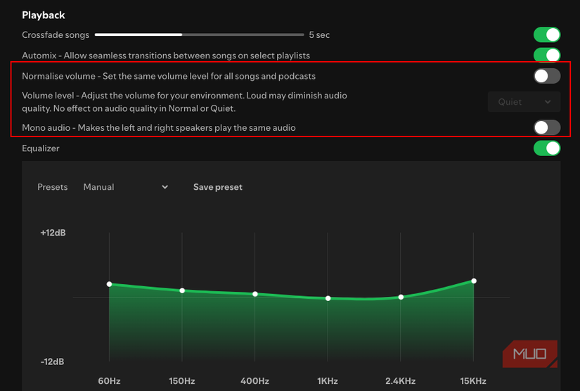 Volume normalization in spotify.