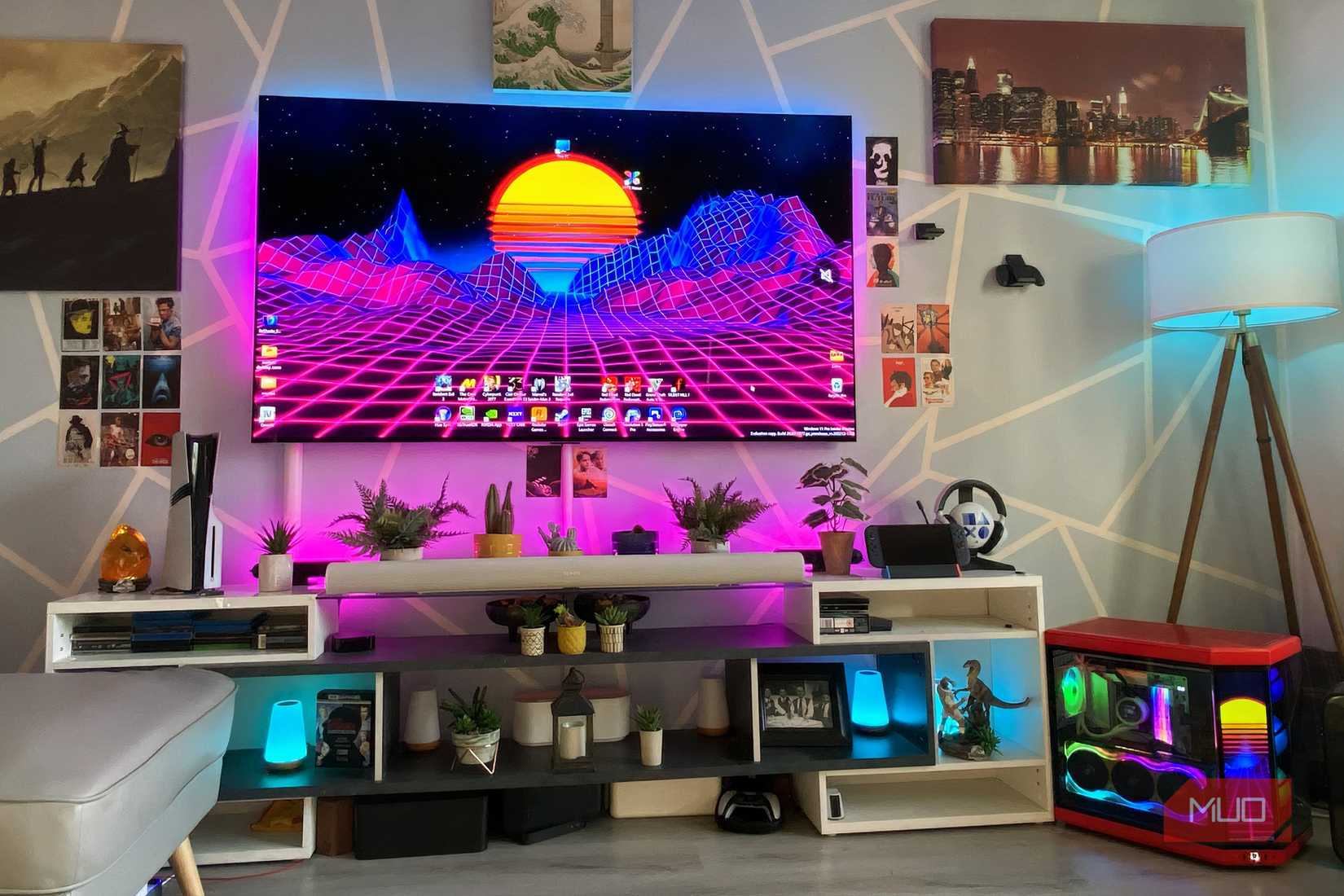 Wallpaper Engine app running on a Windows 11 PC connected to an OLED TV