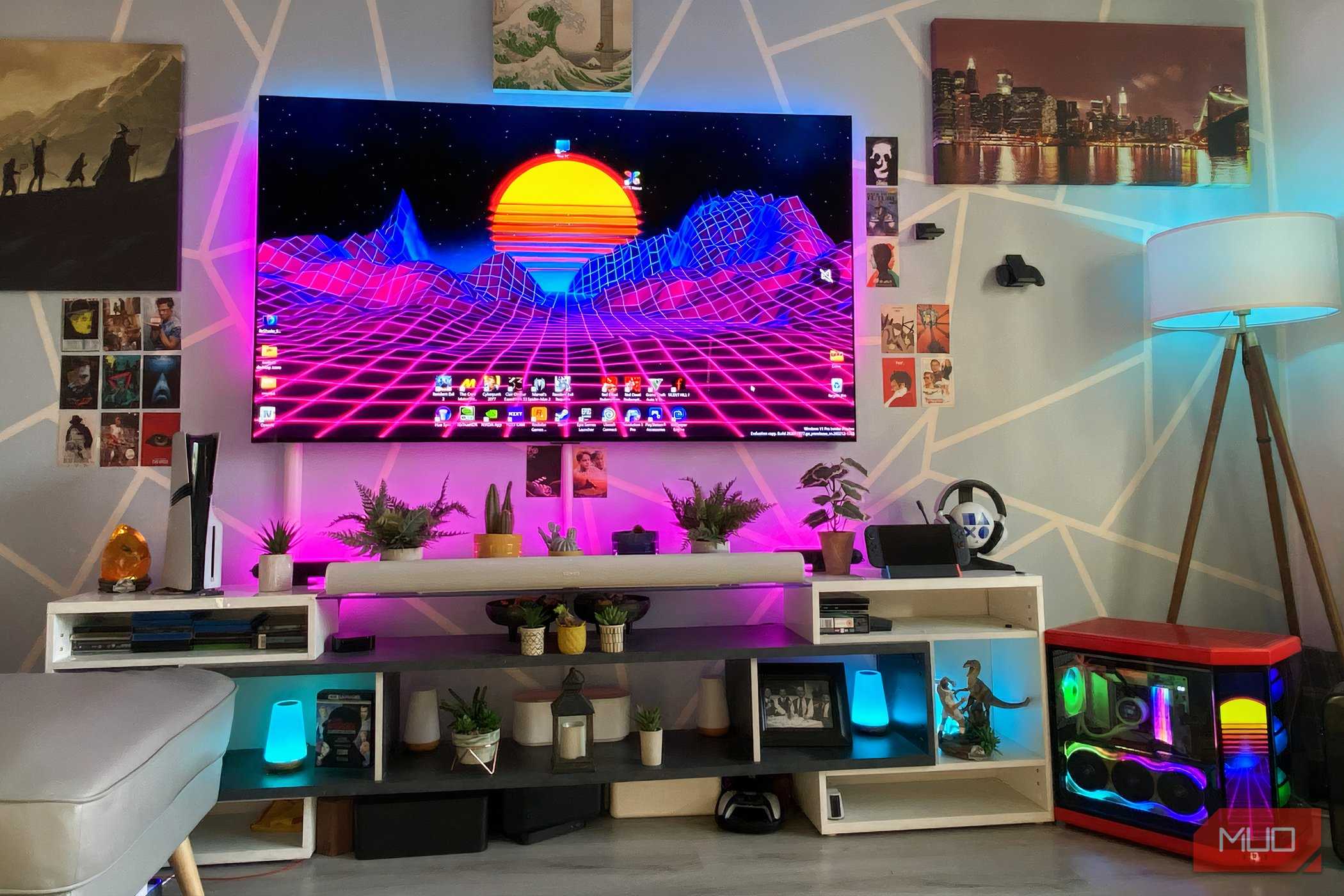 Wallpaper Engine app running on a Windows 11 PC connected to an OLED TV