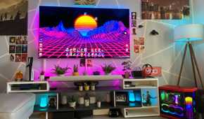 Wallpaper Engine app running on a Windows 11 PC connected to an OLED TV