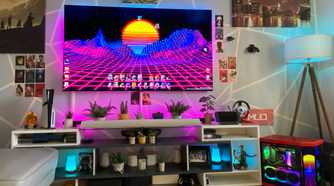 Wallpaper Engine app running on a Windows 11 PC connected to an OLED TV