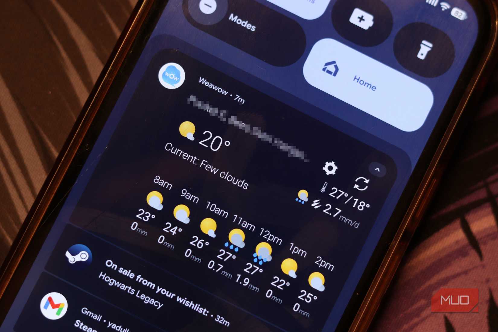 Weawow Notification Widget.