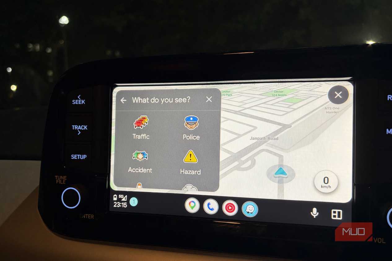 What do you see Waze page on Android Auto