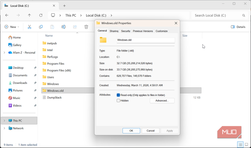 carpeta antigua de windows