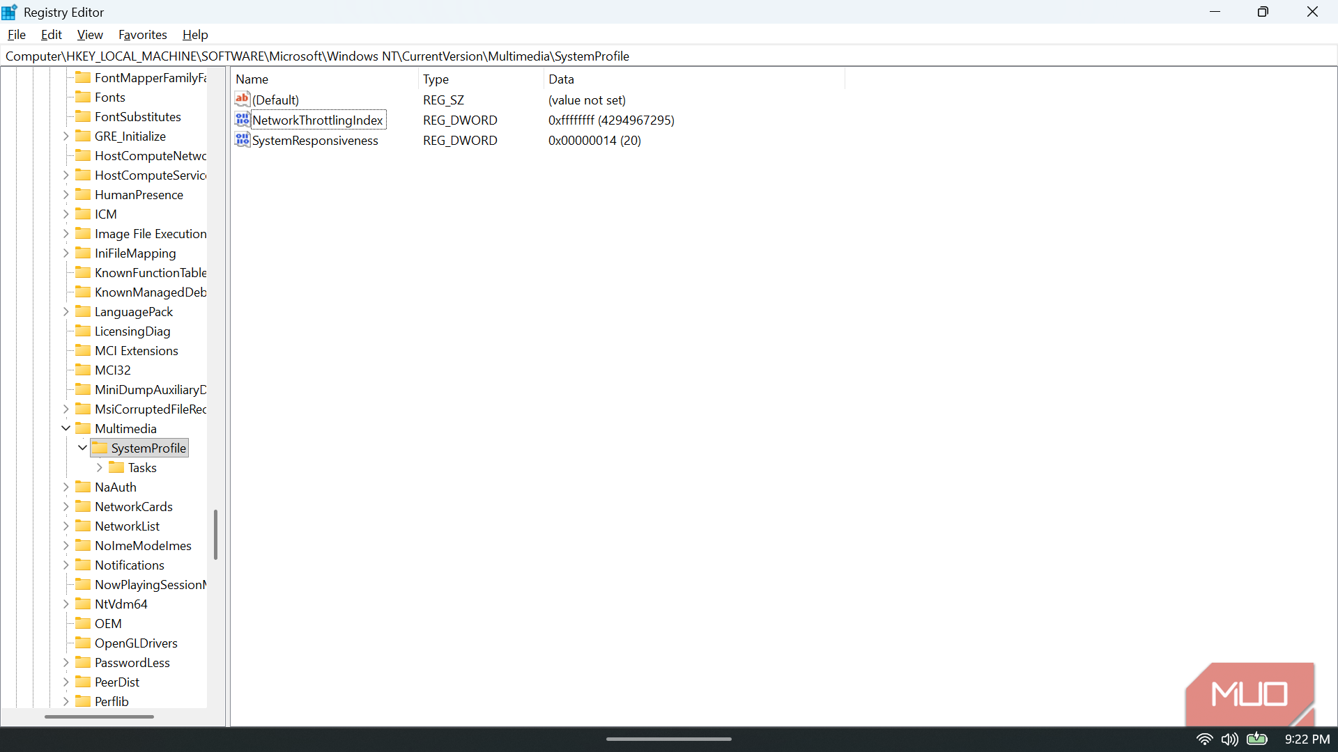 This registry tweak stops Windows from throttling your network traffic