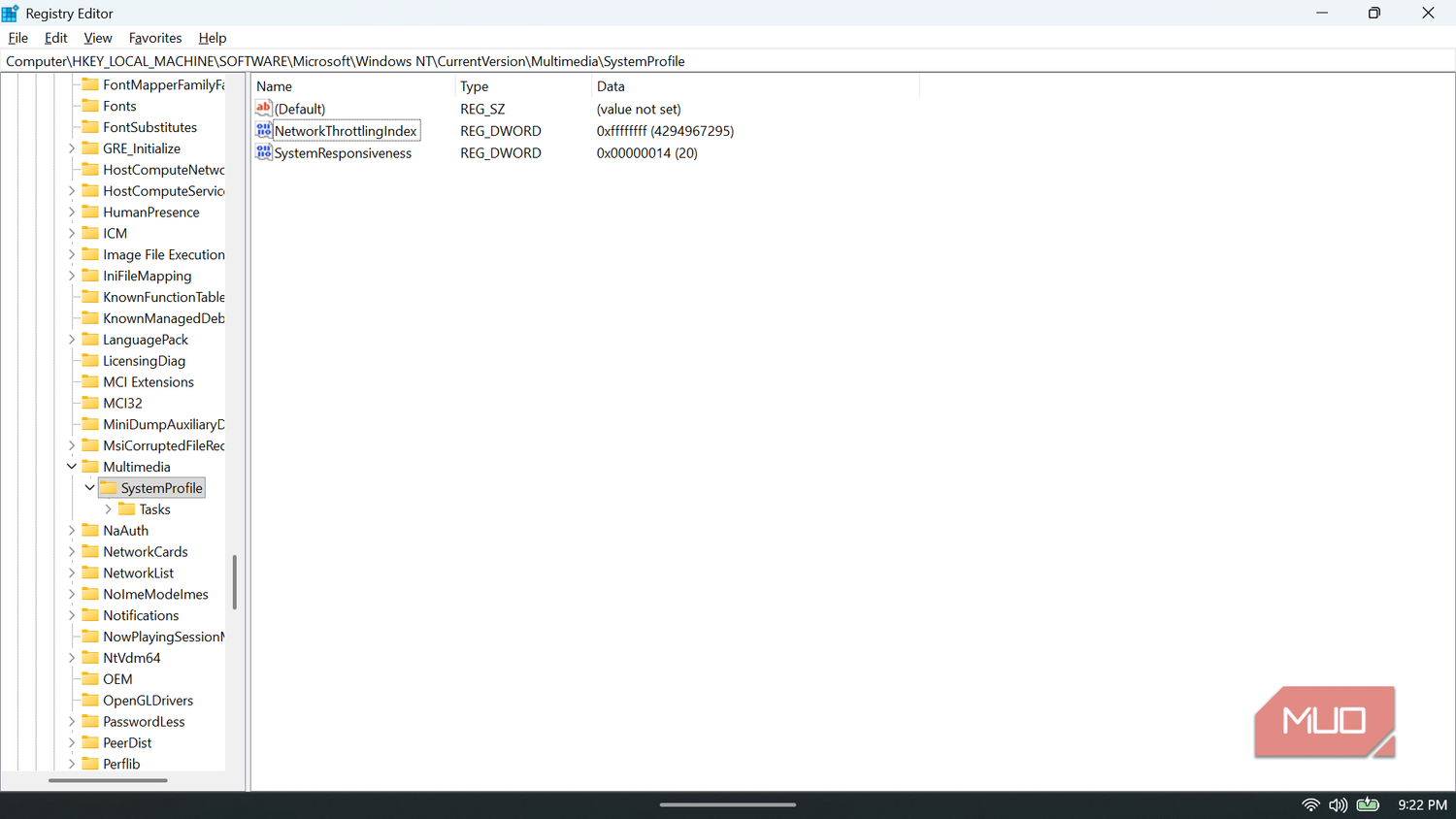 Traffic Throttling This registry tweak stops Windows from throttling your network traffic