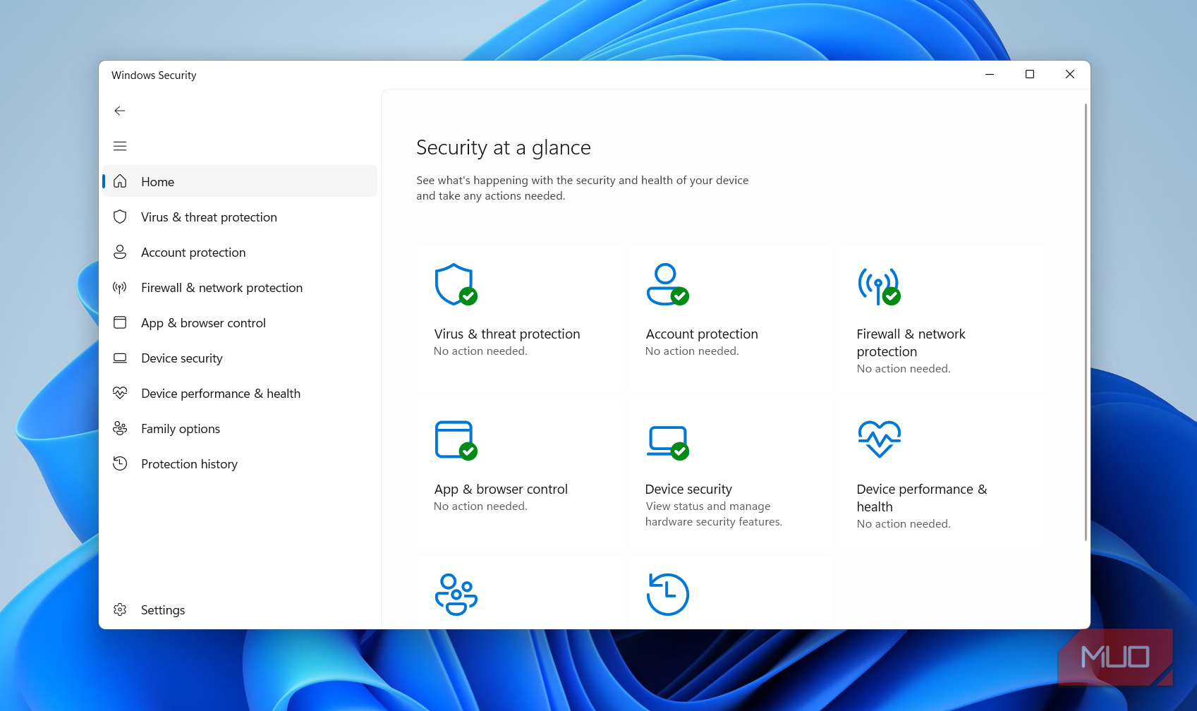 Windows Security app on PC