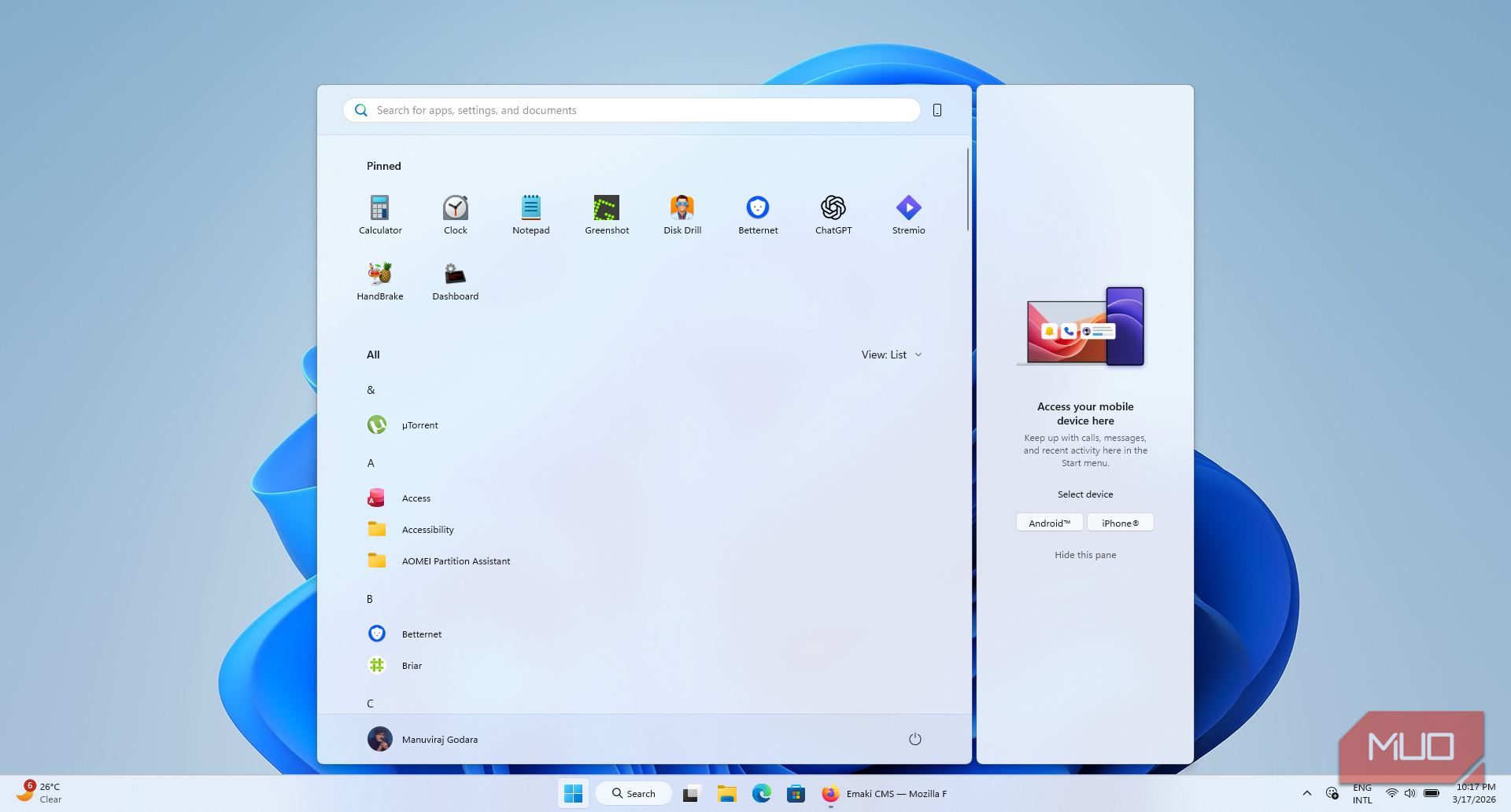 Windows Start Menu