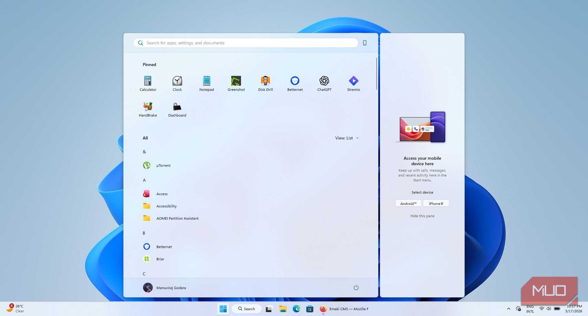 Windows Start Menu