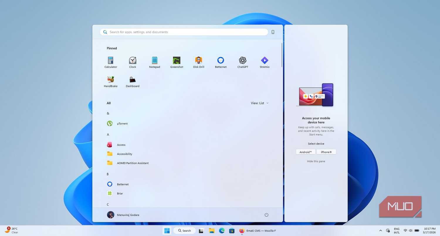 Windows Start Menu