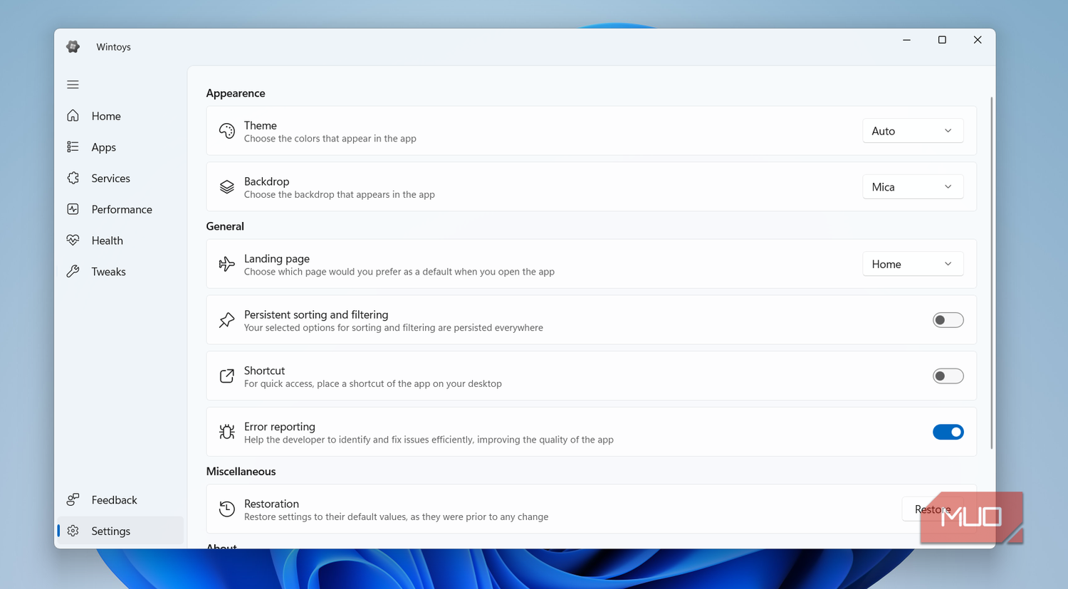 Explorer Settings Menu I replaced Windows Settings, File Explorer, and the Microsoft Store ...
