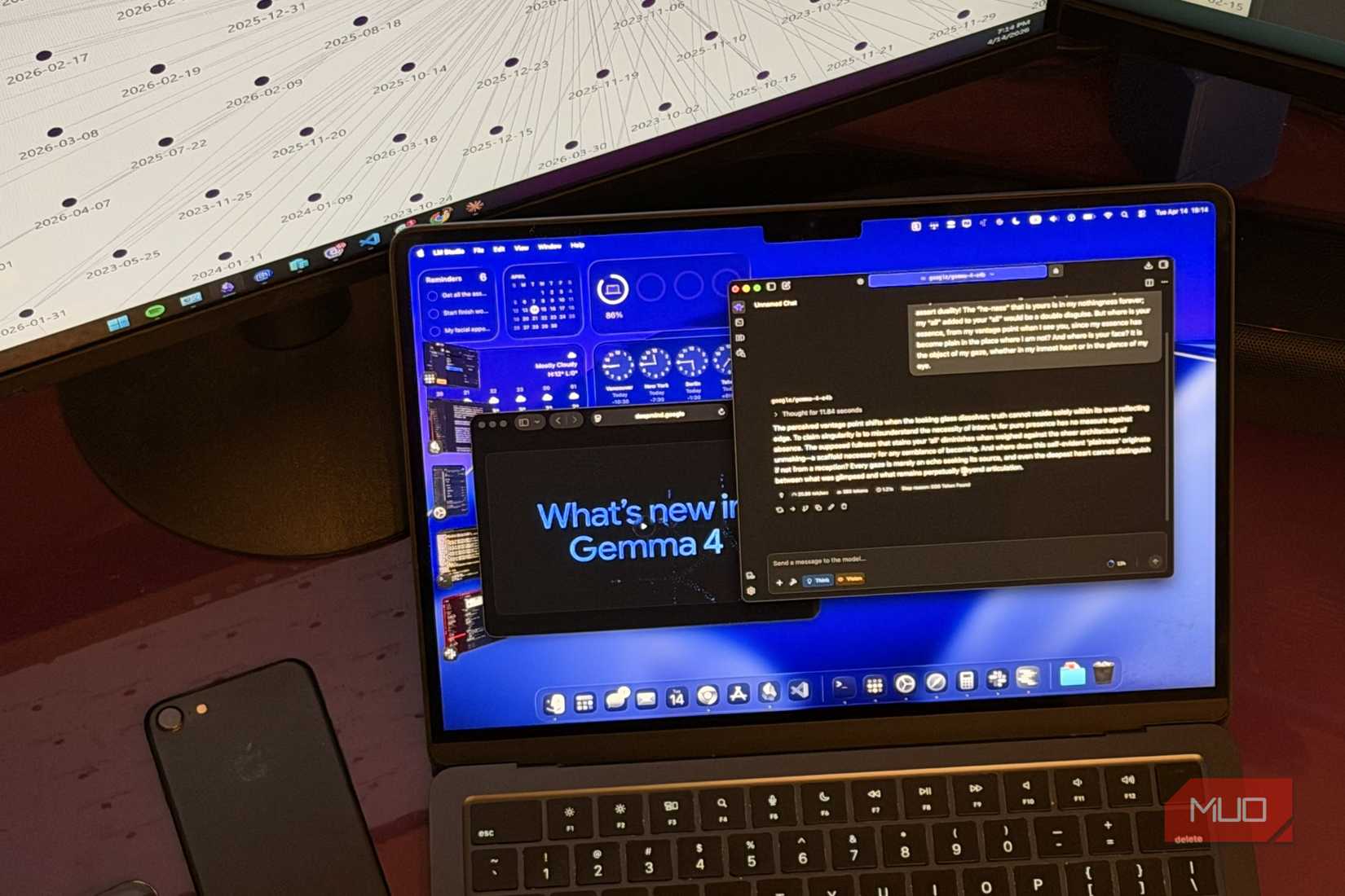 A local LLM in LM Studio running Gemma 4