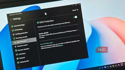 Ad Guard app open on a HP laptop