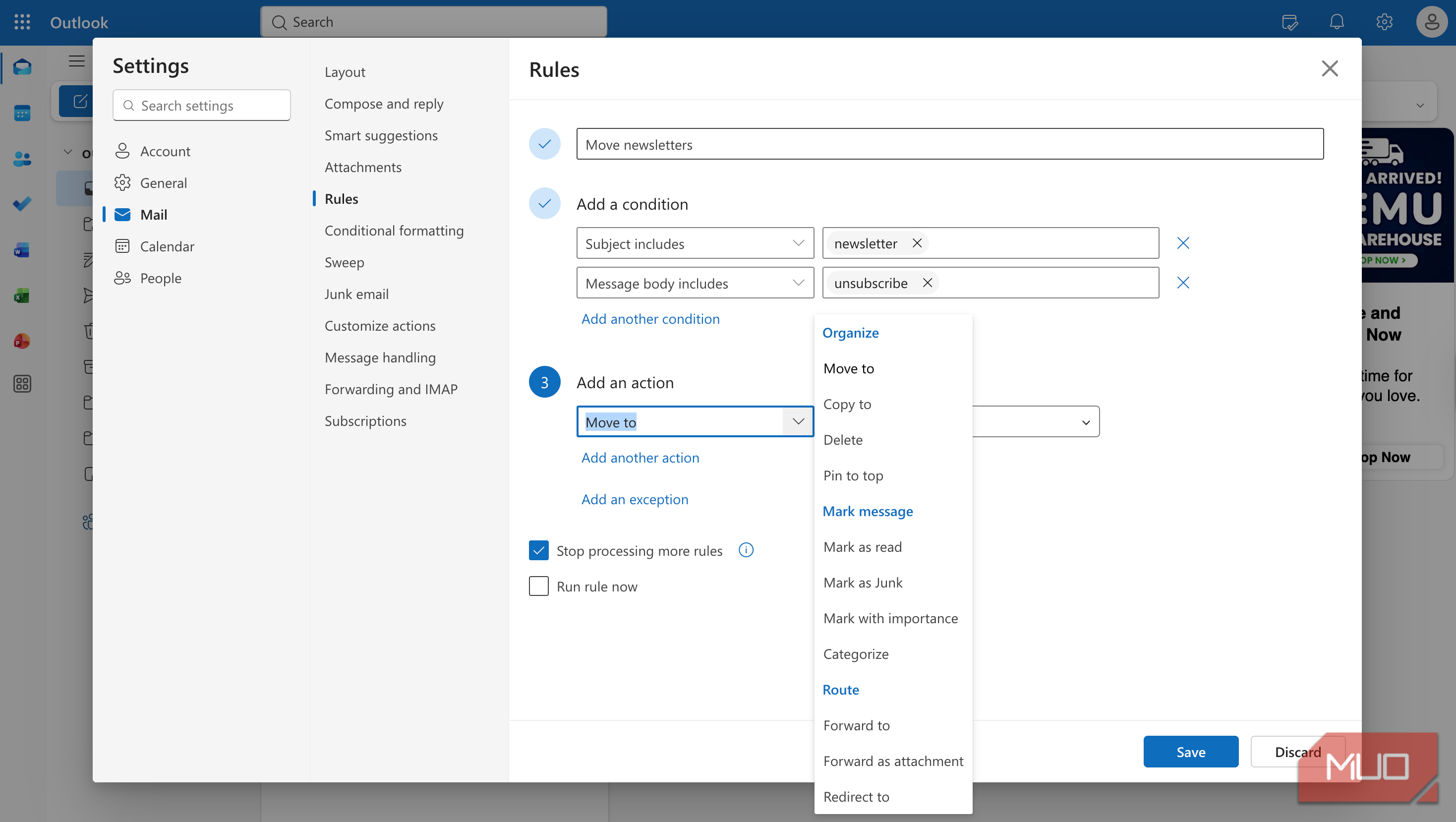 I set up 3 Outlook rules and my inbox mostly cleans itself now