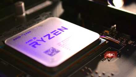 AMD Ryzen CPU on a motherboard