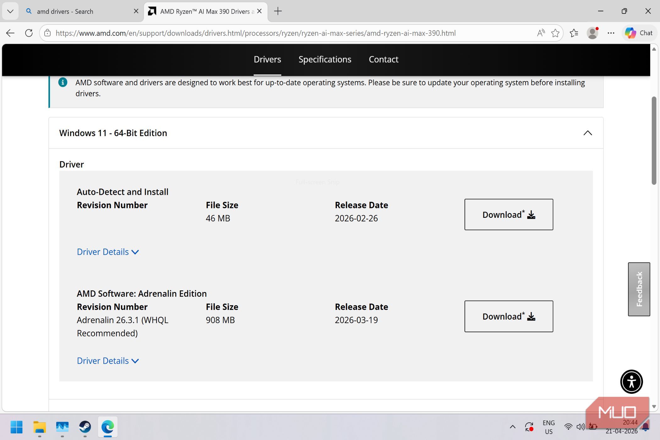 I stopped using my laptop's OEM GPU drivers and games started working ...
