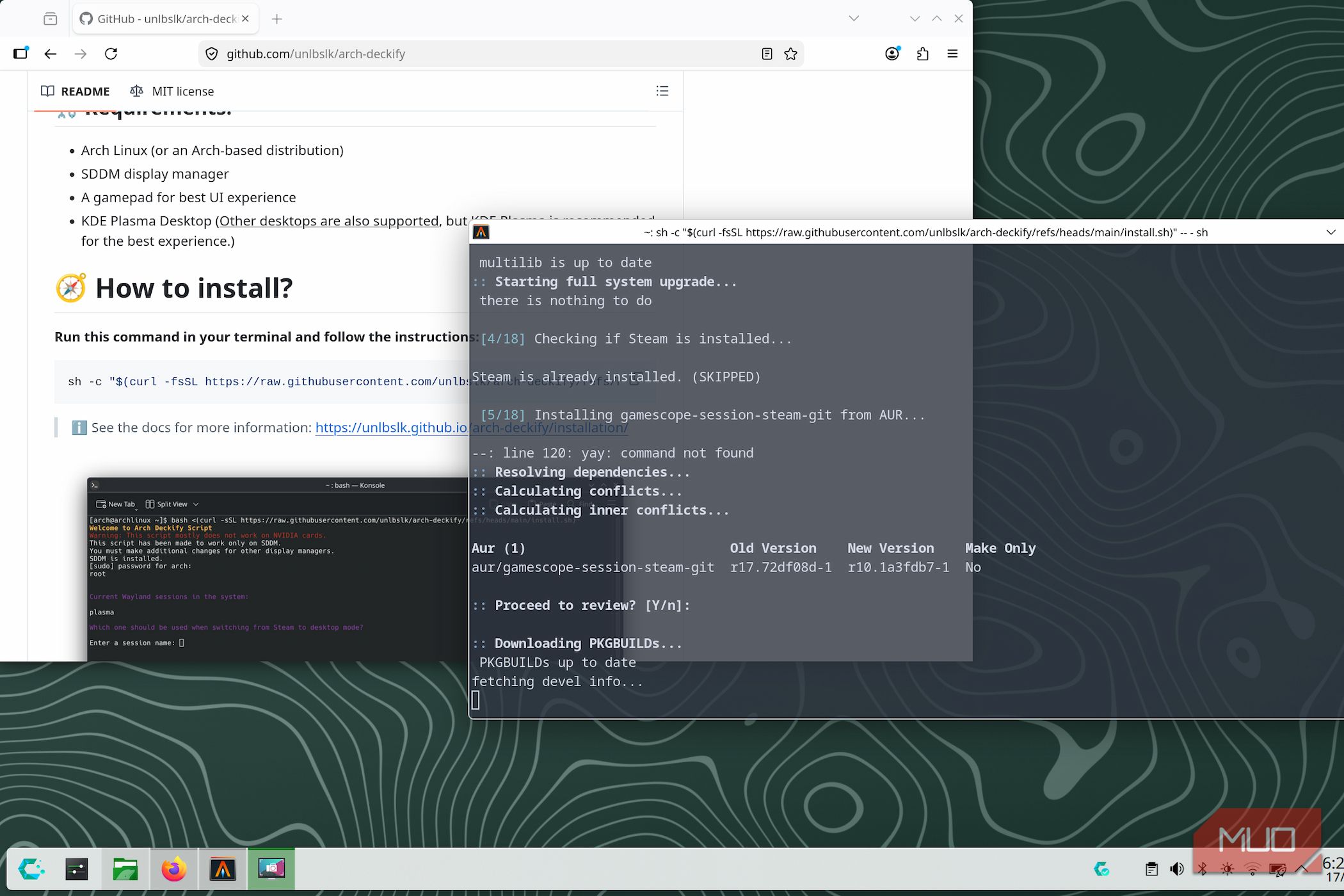 Using the Arch Deckify script