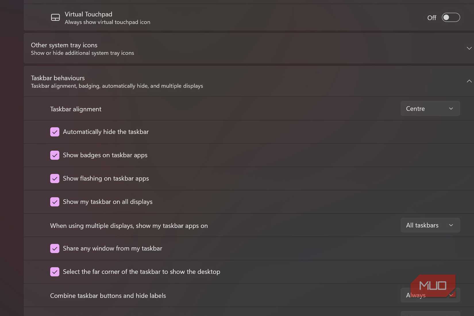 Autohide Windows 11 taskbar