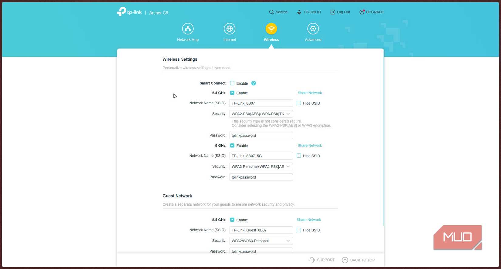 band steering setting on TP-link router