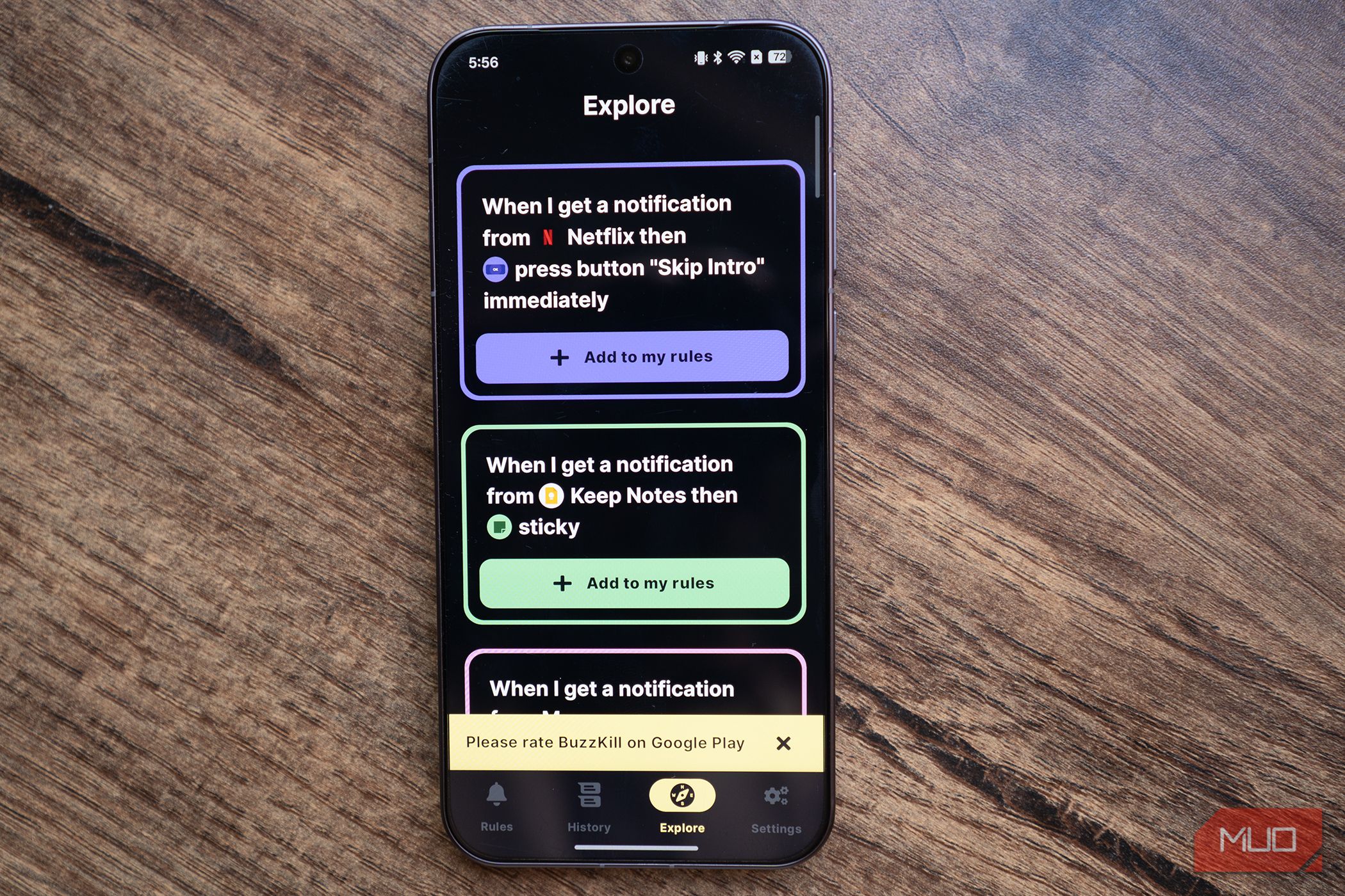 Explore page on Buzzkill for new rules