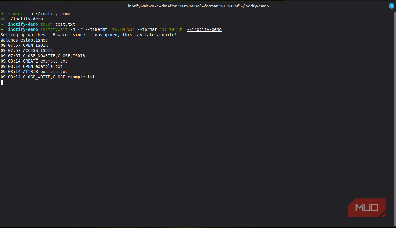 I used a simple Linux command to watch what apps do to my files in real ...