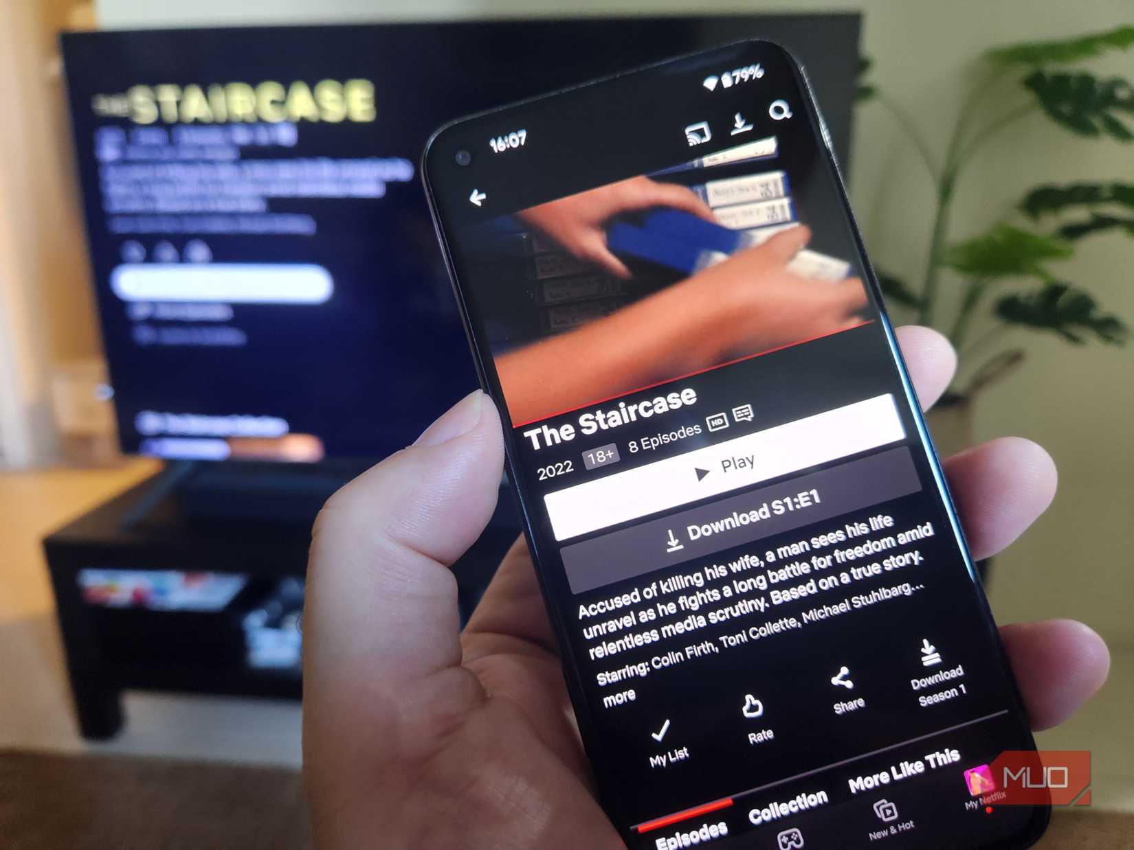 Casting Netflix from a Google Pixel 5.