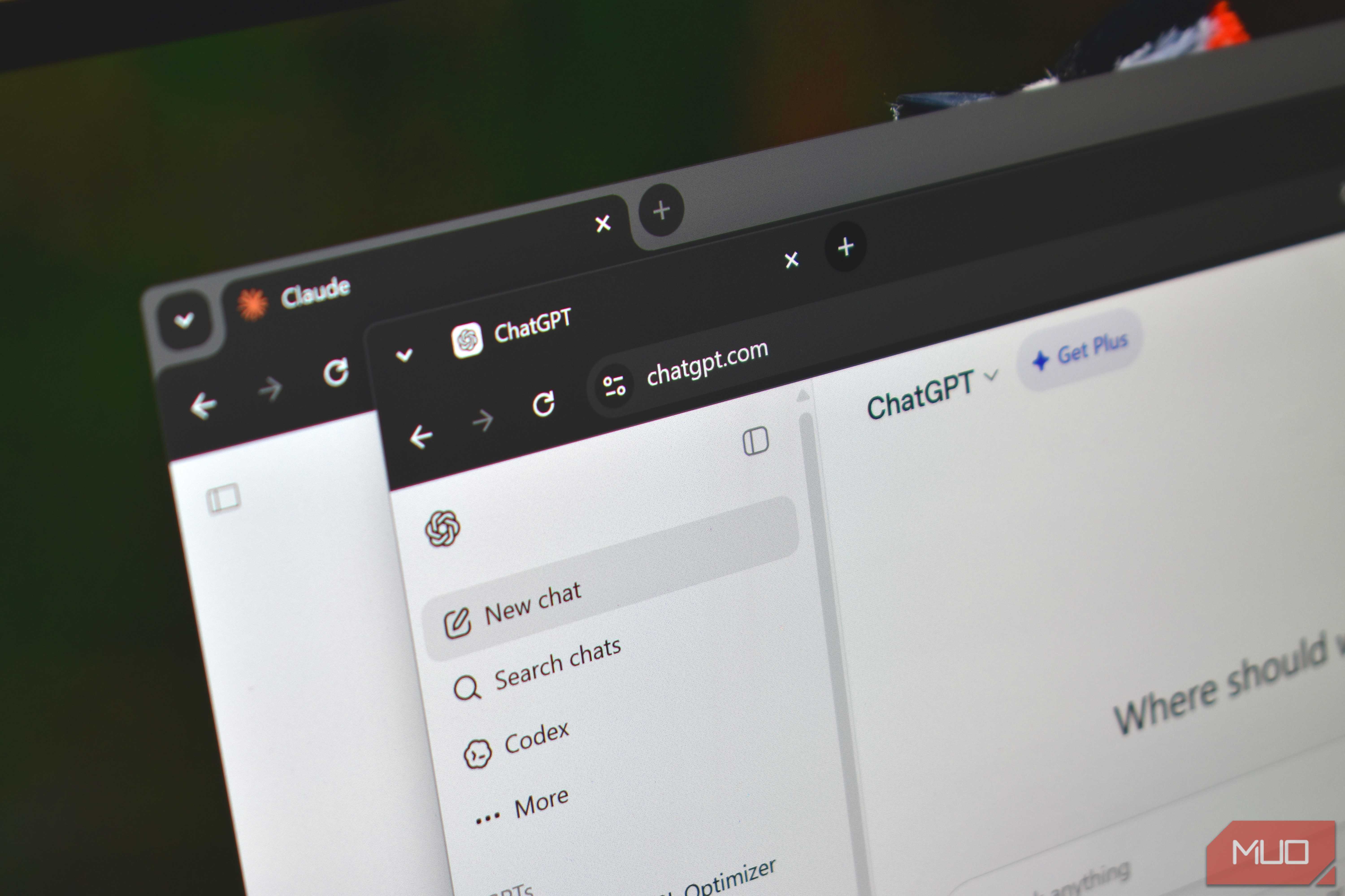 chatgpt and claude tabs open in browser.