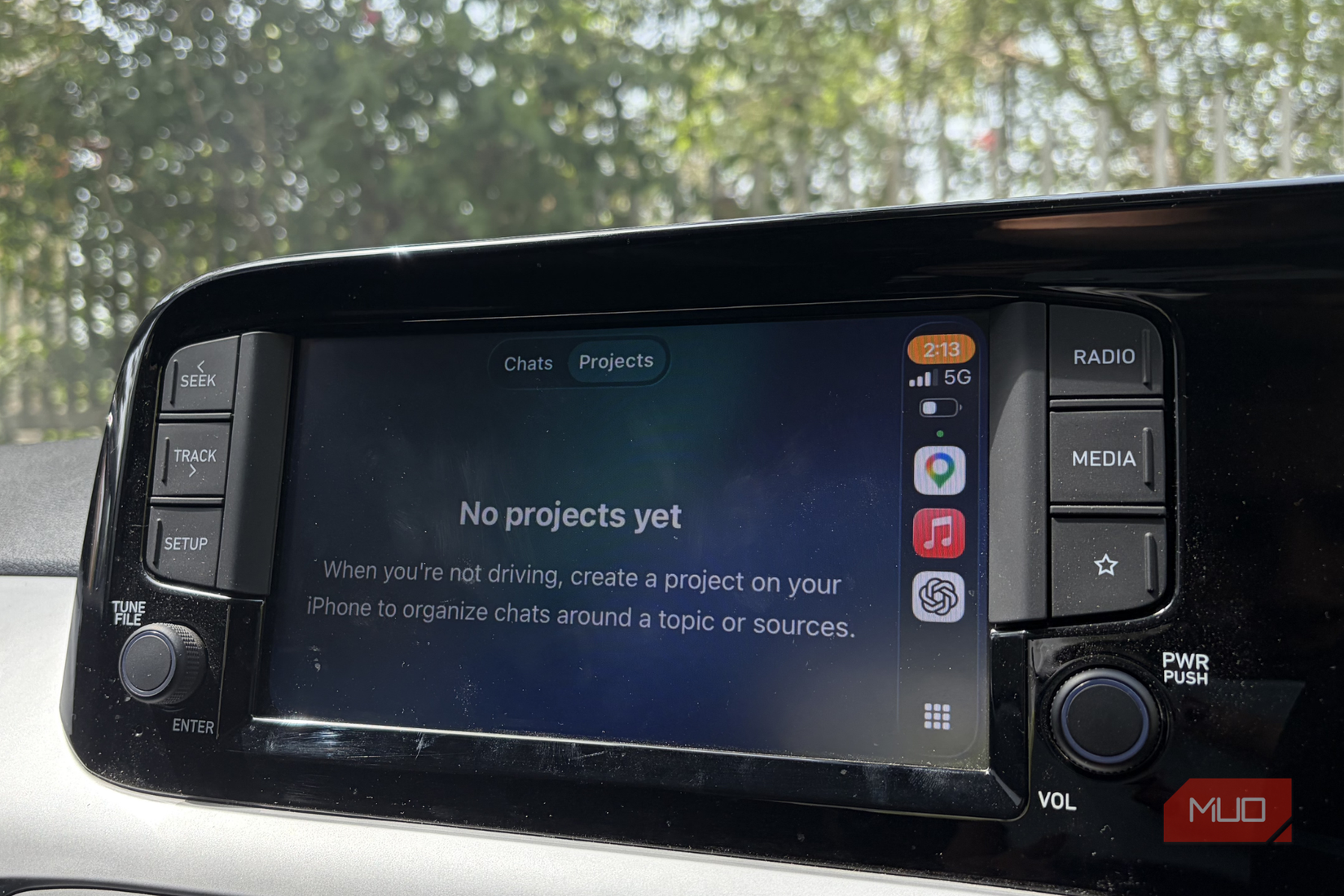 ChatGPT projects on Apple CarPlay