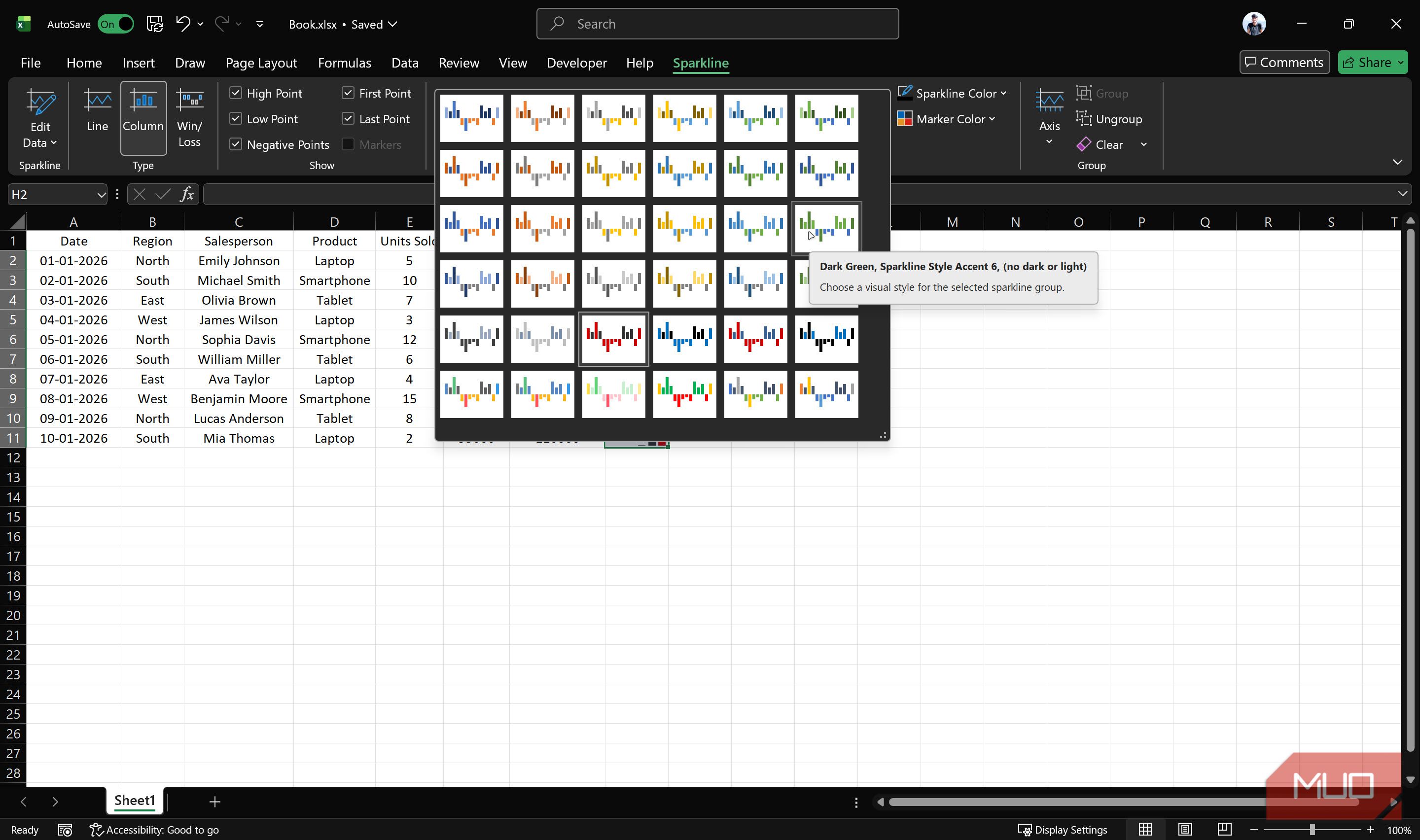 You’re ignoring one of Excel’s simplest and smartest visual tools