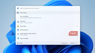Command Palette open on Windows desktop
