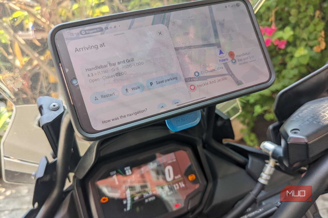Google Maps installed on a motorcycle..