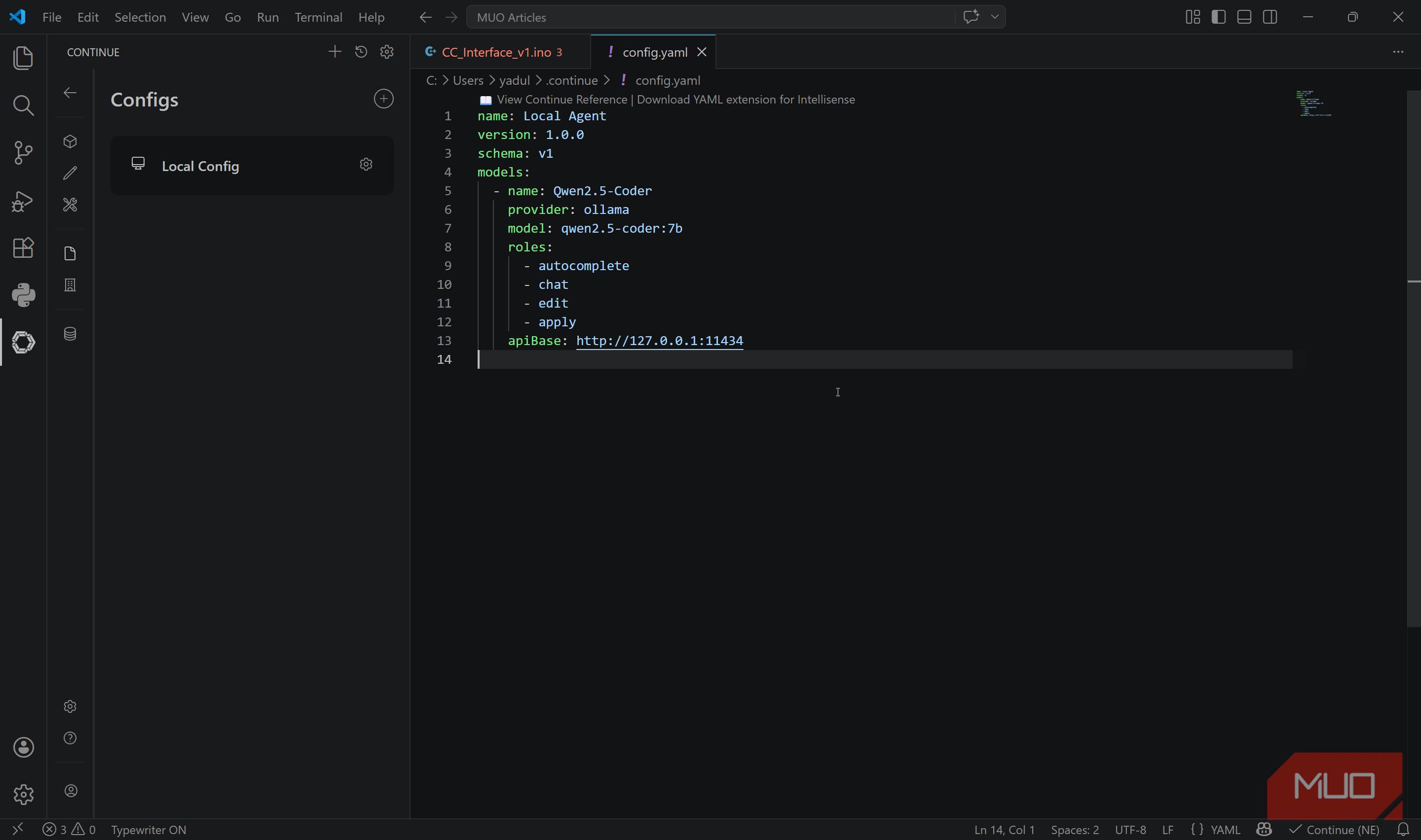 I finally set up a local coding assistant that works inside my editor ...