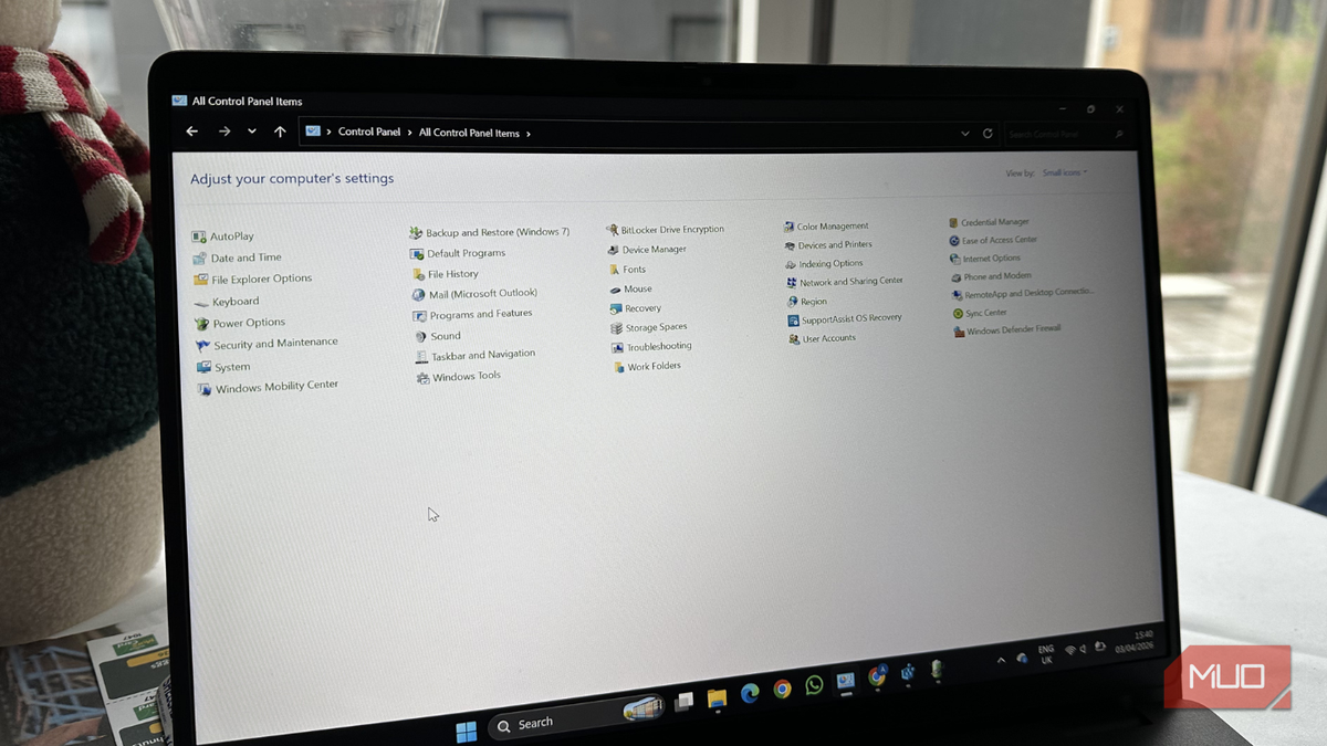 Windowsのコントロールパネル画面