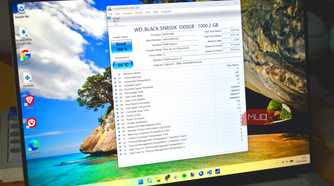 crystaldisk info with nvme drive data.