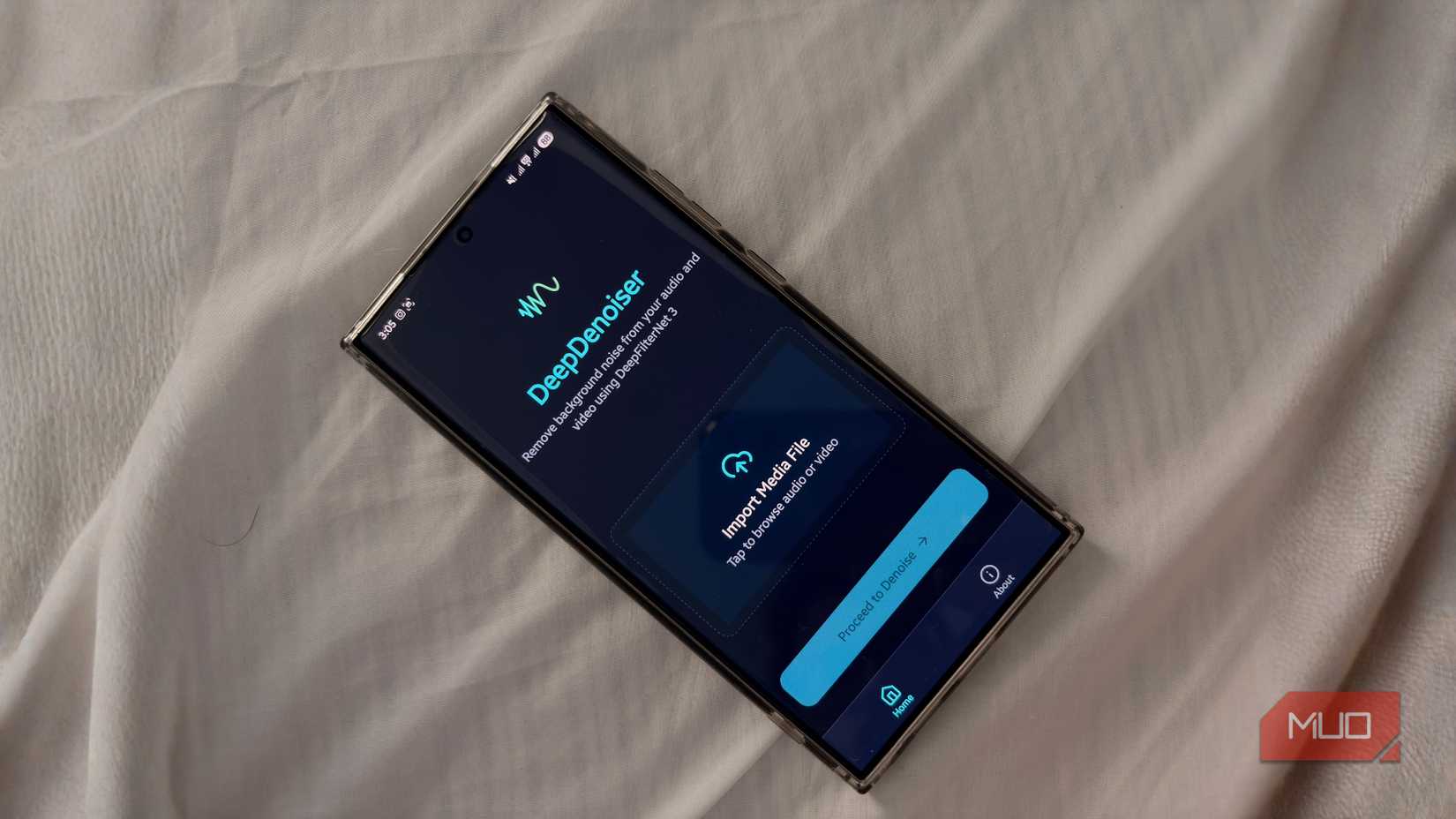DeepDenoiser app on an Android smartphone