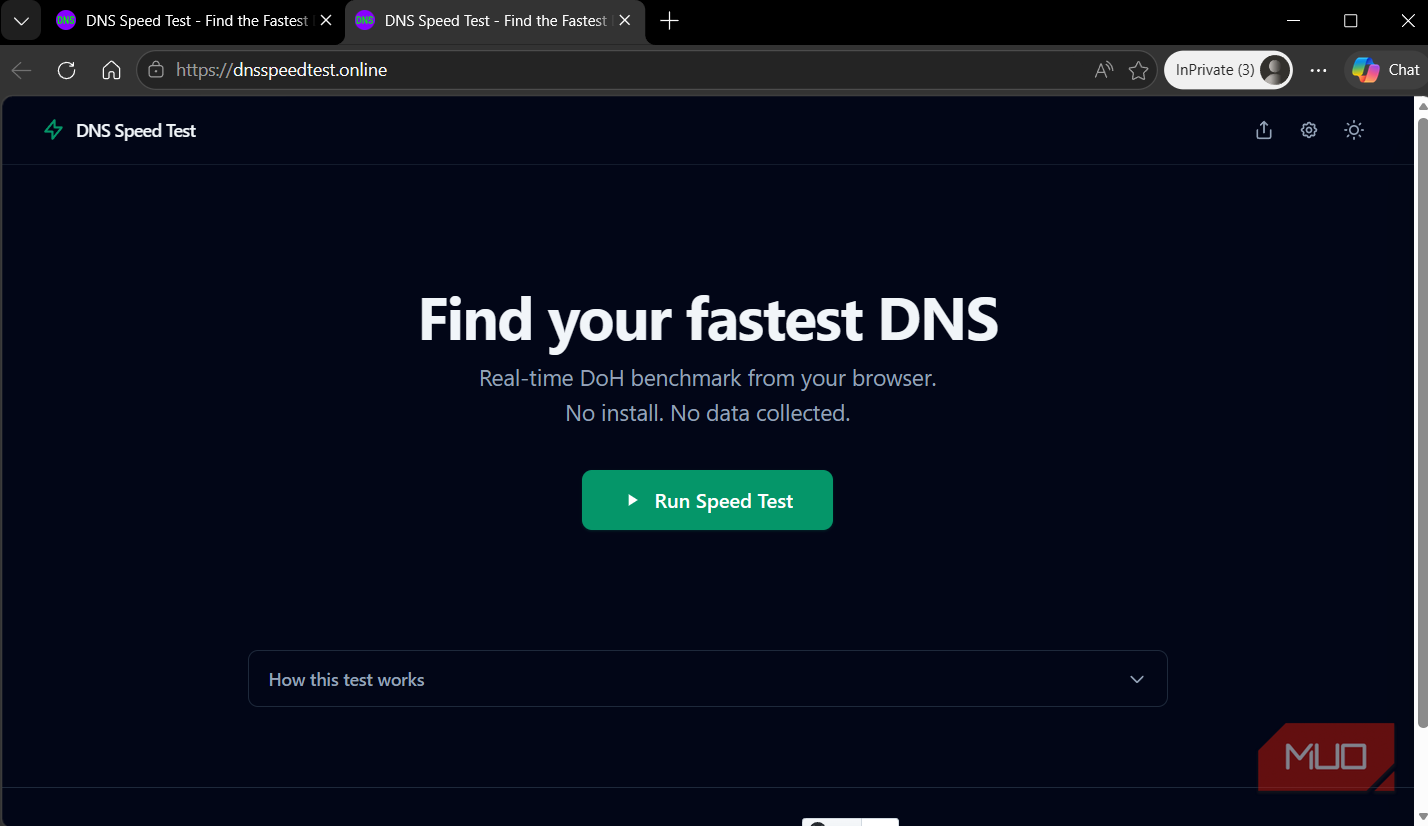DNS Speed Test website