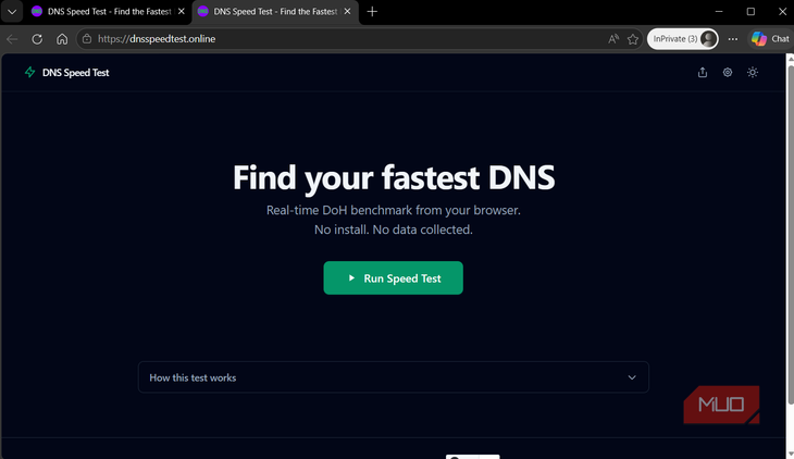 DNS Speed Test website