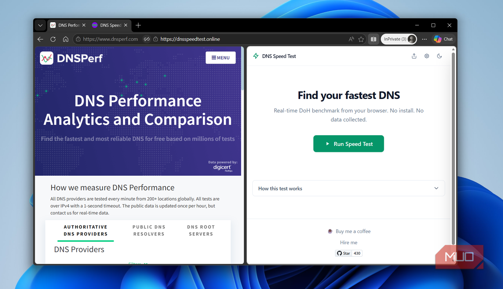 Dns Testing I ran a DNS speed test and Google's 8.8.8.8 wasn't even in the top two