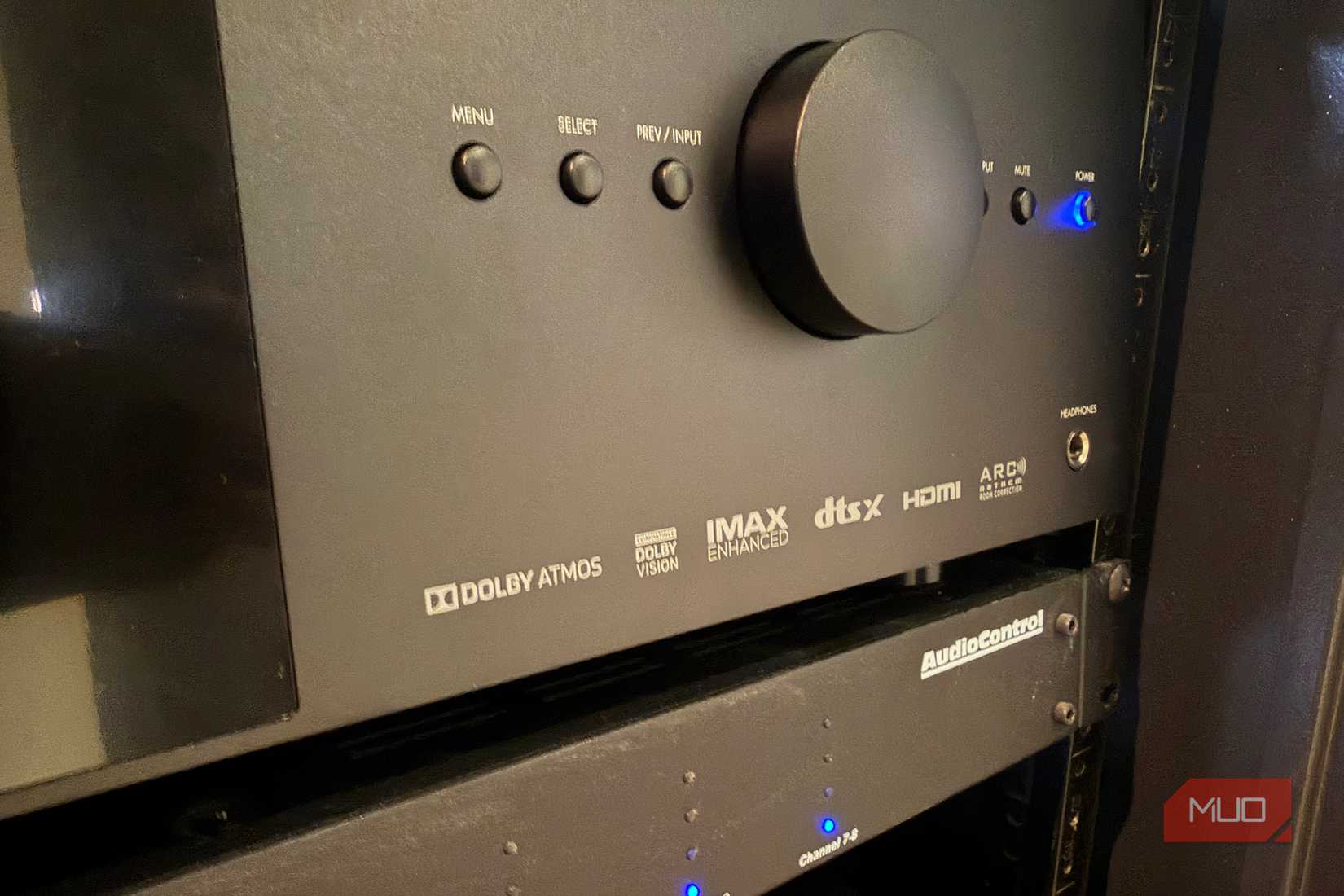 A pre-amp showing logos including Dolby Atmos.