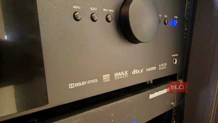A pre-amp showing logos including Dolby Atmos.