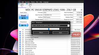 Drive temperature levels on CrystalDiskInfo