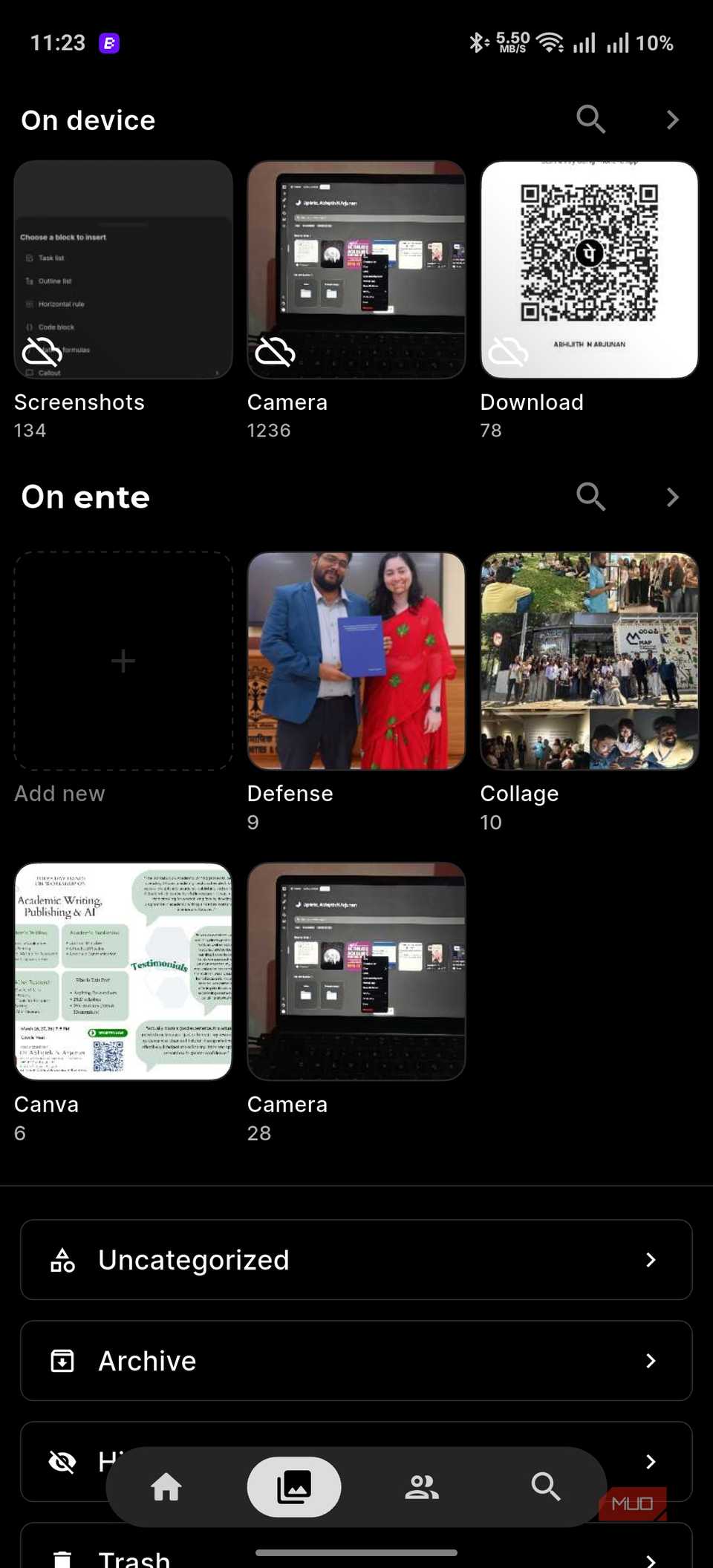 Ente Photosのライブラリ画面