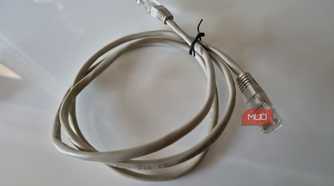 Ethernet cable on white surface