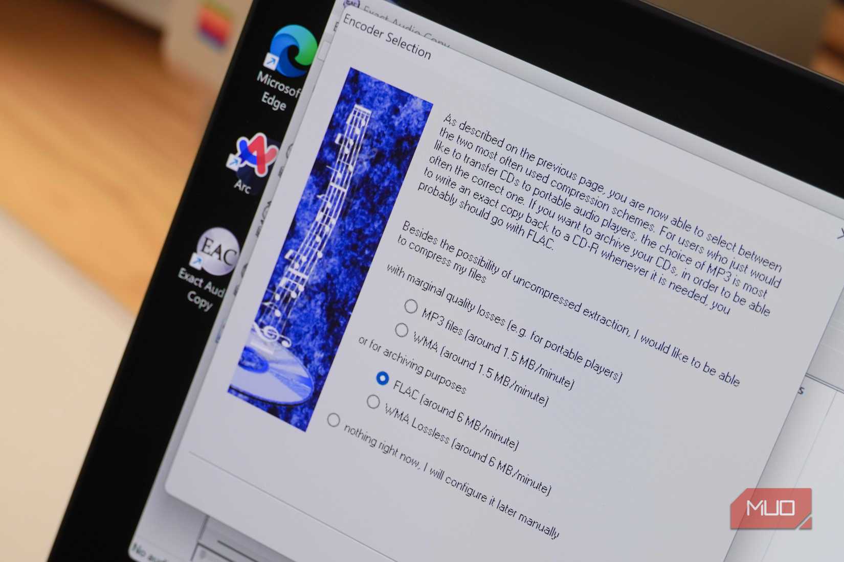 Lossless FLAC compression in Exact Audio Copy.